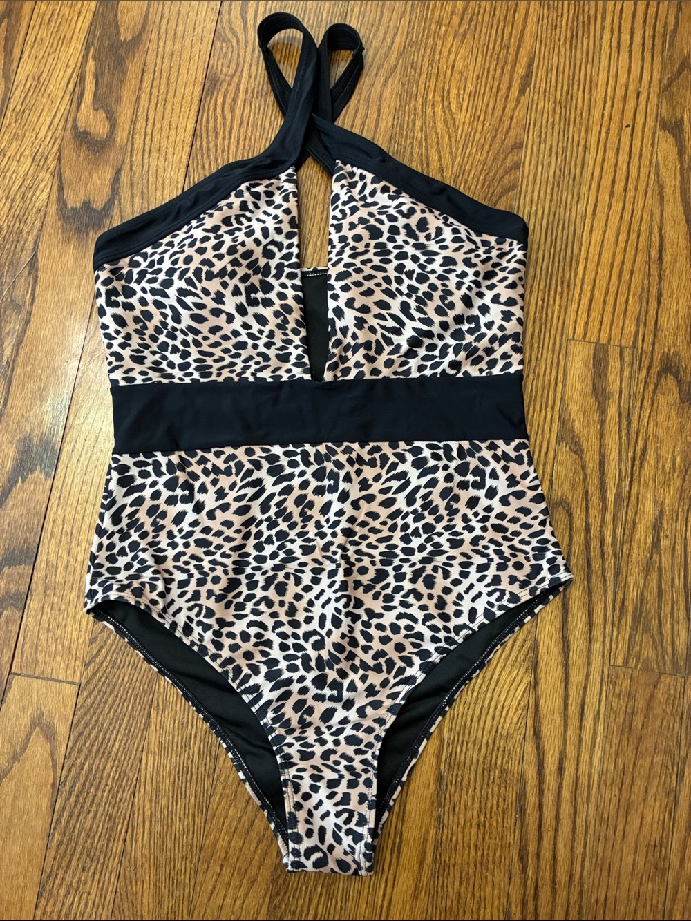 Pink Lily Leopard Print One-Piece swim suit size M